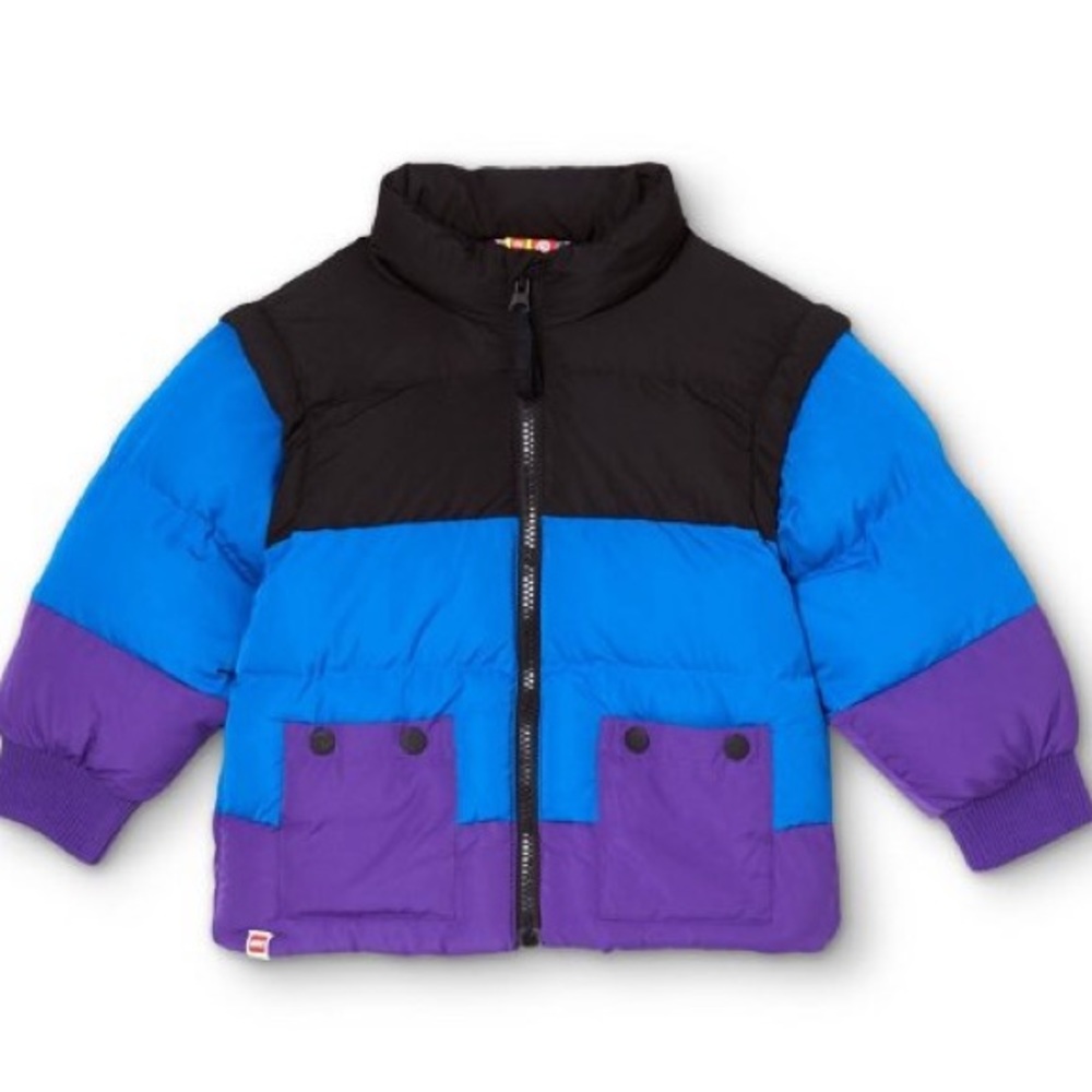 2T Toddler Color Block Puffer Jacket - LEGO Collection x Target Black Bl…